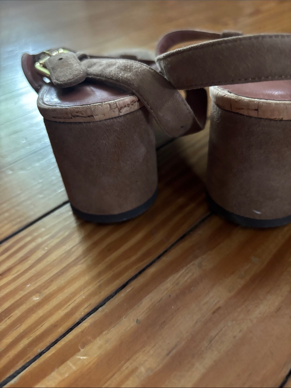 L’ AUTRE CHOSE T-Strap, Suede Block-Heel Sandals - Brown 40 - Picture 10 of 10